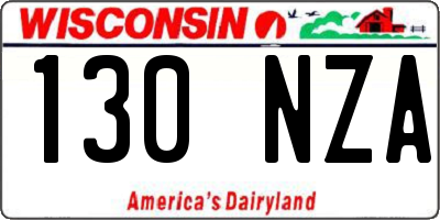 WI license plate 130NZA