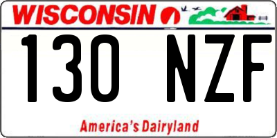WI license plate 130NZF
