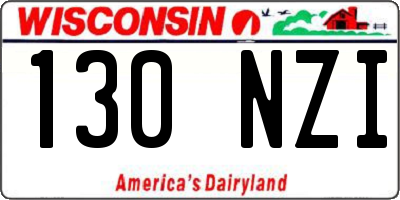 WI license plate 130NZI