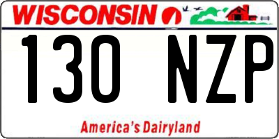 WI license plate 130NZP