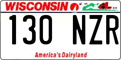 WI license plate 130NZR