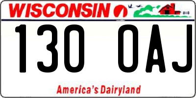 WI license plate 130OAJ