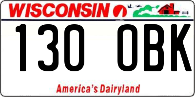WI license plate 130OBK