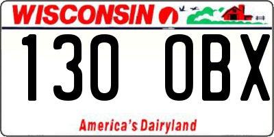 WI license plate 130OBX