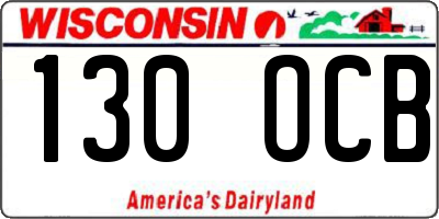 WI license plate 130OCB