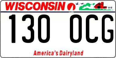 WI license plate 130OCG