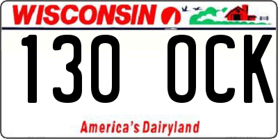 WI license plate 130OCK