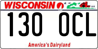 WI license plate 130OCL