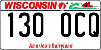 WI license plate 130OCQ