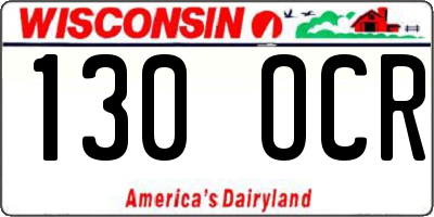 WI license plate 130OCR