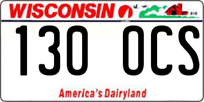 WI license plate 130OCS
