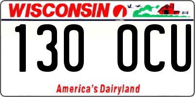 WI license plate 130OCU