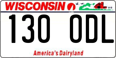 WI license plate 130ODL