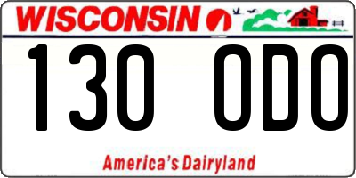 WI license plate 130ODO