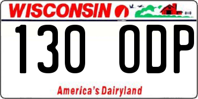 WI license plate 130ODP