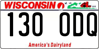 WI license plate 130ODQ
