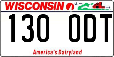 WI license plate 130ODT