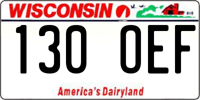 WI license plate 130OEF