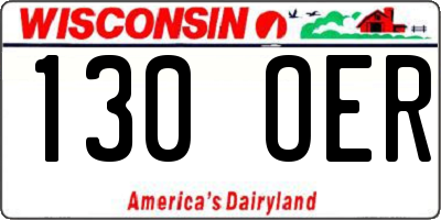 WI license plate 130OER