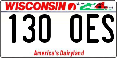 WI license plate 130OES