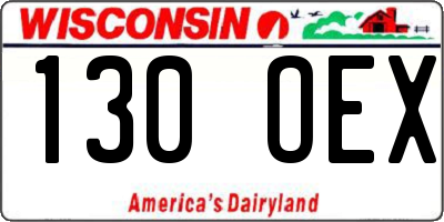 WI license plate 130OEX