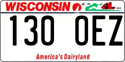 WI license plate 130OEZ