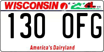 WI license plate 130OFG
