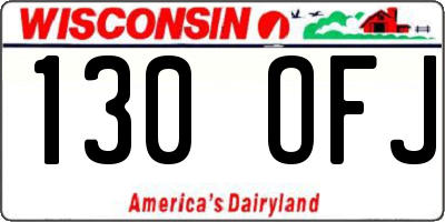 WI license plate 130OFJ