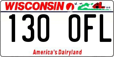 WI license plate 130OFL