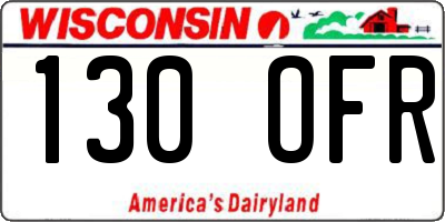 WI license plate 130OFR