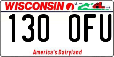 WI license plate 130OFU