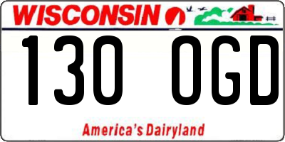 WI license plate 130OGD