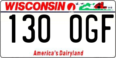 WI license plate 130OGF