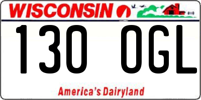 WI license plate 130OGL