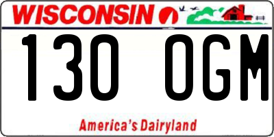 WI license plate 130OGM