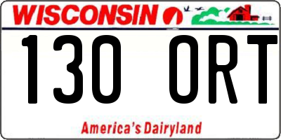 WI license plate 130ORT