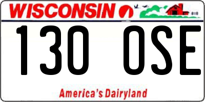 WI license plate 130OSE