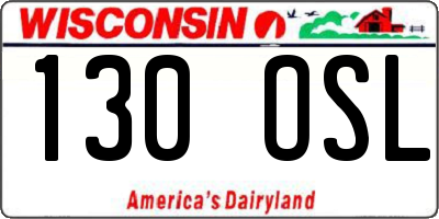 WI license plate 130OSL