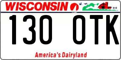 WI license plate 130OTK