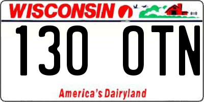 WI license plate 130OTN