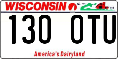 WI license plate 130OTU