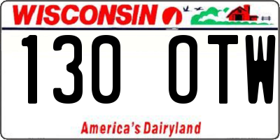 WI license plate 130OTW