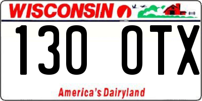 WI license plate 130OTX