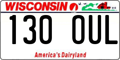 WI license plate 130OUL