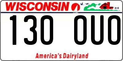 WI license plate 130OUO