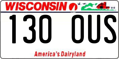 WI license plate 130OUS