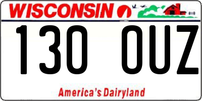 WI license plate 130OUZ