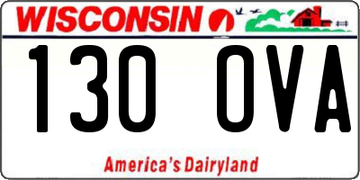 WI license plate 130OVA
