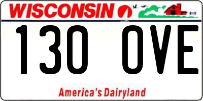 WI license plate 130OVE