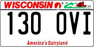 WI license plate 130OVI